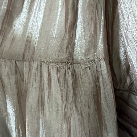 NWOT Hello Molly GIRLS THRIVING LONG SLEEVE MAXI DRESS KHAKI Sheer Women’s US 4 - Picture 7 of 16